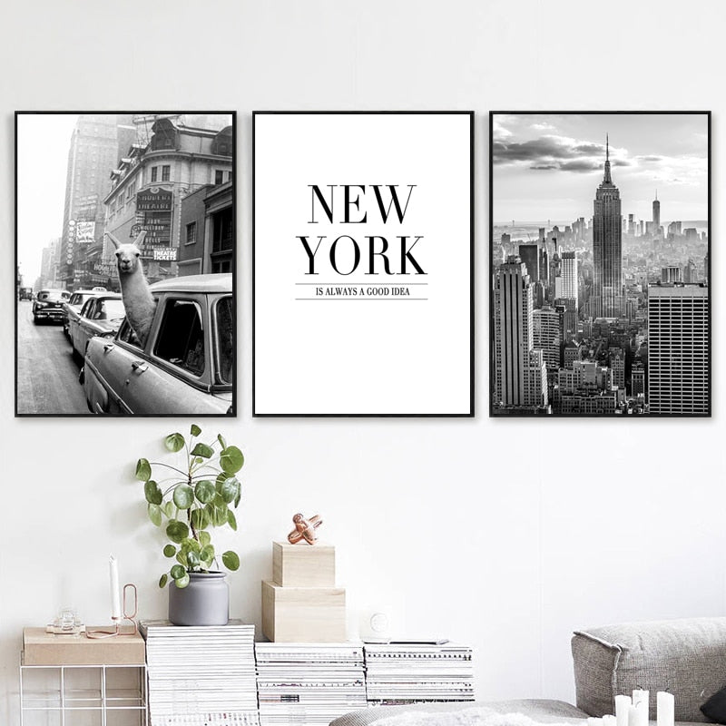 Black And White New York Canvas