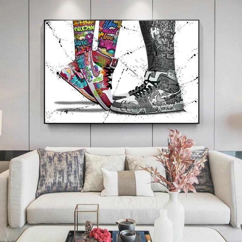 Graffiti Artwork Sneakers Canvas - Pretty Art Online