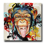 Graffiti Street Art Abstract Cute Monkey Canvas