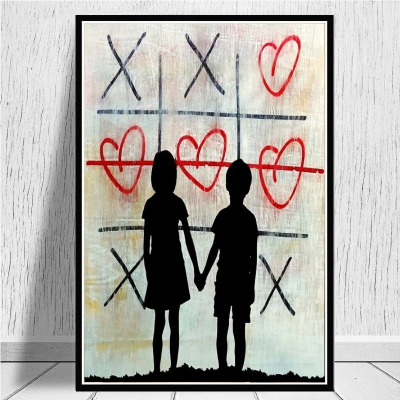 Banksy Artwork Brother And Sister Love Canvas