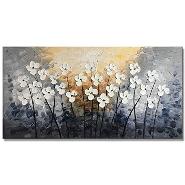 Abstract Flowers Oil Painting Canvas Art - Pretty Art Online