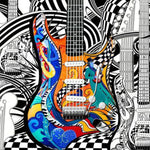 Coloured Guitar With 5D Pattern Artwork - Pretty Art Online