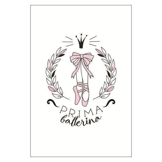 Doodle Nursery Art Cartoon Little Ballerina - Pretty Art Online