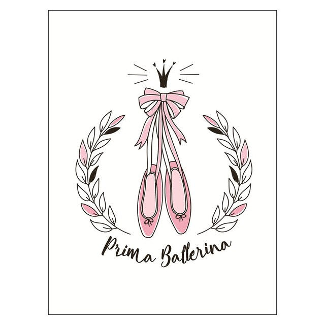 Doodle Nursery Art Cartoon Little Ballerina - Pretty Art Online