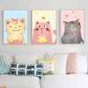 Cartoon Prints Cat Funny & Animals Baby Nursery Wall Art - Pretty Art Online