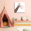 Cute Giraffe Blowing Bubbles Canvas Art - Pretty Art Online
