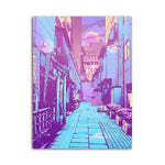 Canvas Painting Purple City Build Street - Pretty Art Online