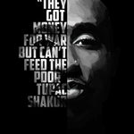 Black And White Tupac Shakur Inspirational Wall Art - Pretty Art Online