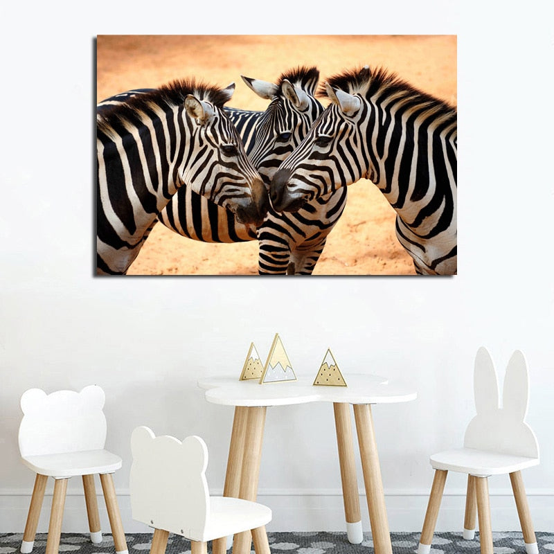 Zebra Cute Canvas Oil Painting Wall Art - Pretty Art Online