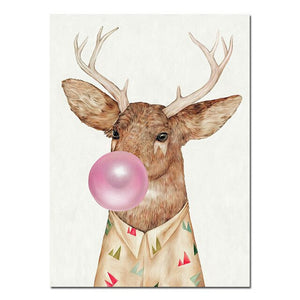 Bubble Gum, Panda & Horse Decorative Artwork - Pretty Art Online