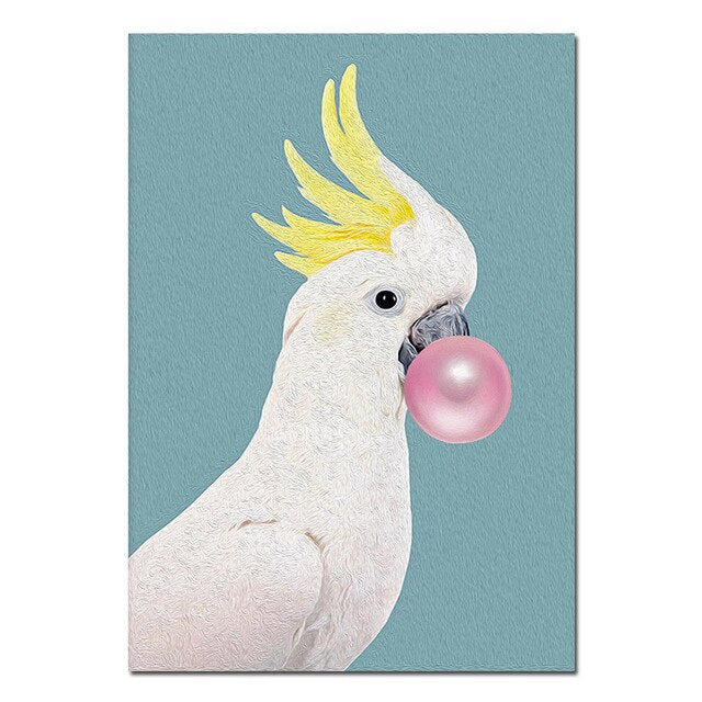 Bubble Gum, Panda & Horse Decorative Artwork - Pretty Art Online