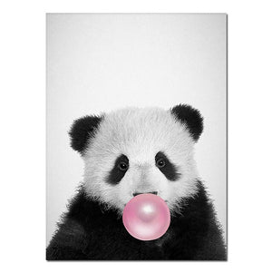 Bubble Gum, Panda & Horse Decorative Artwork - Pretty Art Online