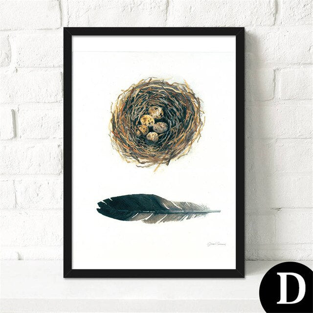 Nordic Decoration Artwork Feather Stone Bird Nest Home & Office Art - Pretty Art Online