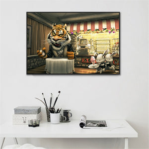 Canvas Painting Cartoon Lion King Office & Home Art - Pretty Art Online