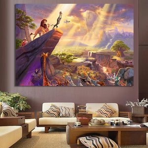 Canvas Painting Cartoon Lion King Office & Home Art - Pretty Art Online