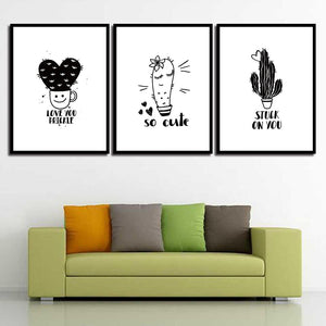 Cartoon Potted Plant Cactus Pictures Wall Nursery Artwork - Pretty Art Online