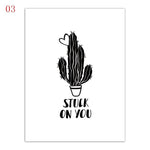 Cartoon Potted Plant Cactus Pictures Wall Nursery Artwork - Pretty Art Online