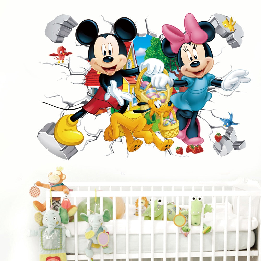 Cartoon Mickey & Minnie Mouse Sticker Art