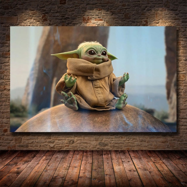 Star Wars Yoda The Mandalorian Canvas Painting Wall Art