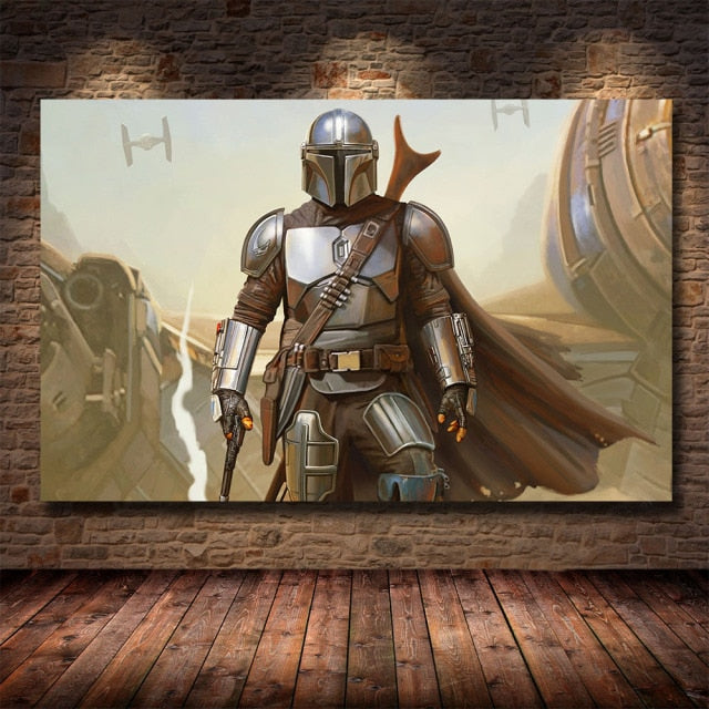Star Wars Yoda The Mandalorian Canvas Painting Wall Art
