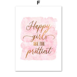 Pink Motivational Inspiring Letter Quote Art