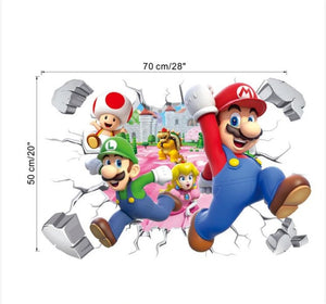 3D Cartoon Mario Bros Wall Stickers