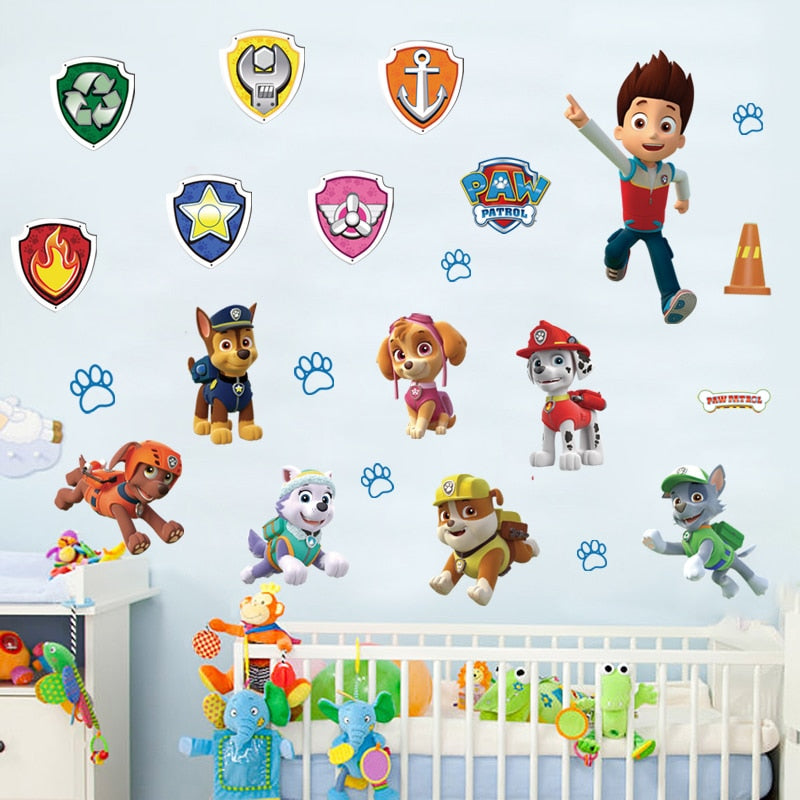 Cartoon 3D Paw Patrol Wall Stickers