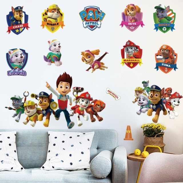 Cartoon 3D Paw Patrol Wall Stickers