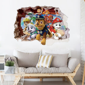 Cartoon 3D Paw Patrol Wall Stickers