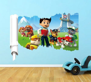 Cartoon 3D Paw Patrol Wall Stickers