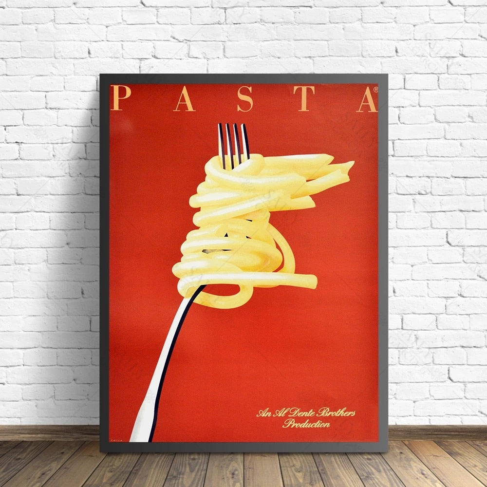 Retro Italian Pasta Wall Art