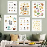 Cheese, Pasta, Tropical Fruits & Cakes Food Wall Art