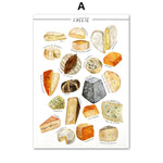 Cheese, Pasta, Tropical Fruits & Cakes Food Wall Art