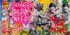 Street Art Banksy Artwork Love Is All We Need Canvas