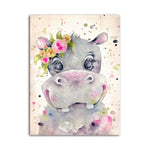 Lovely Animals Decorative Hippopotamus Canvas