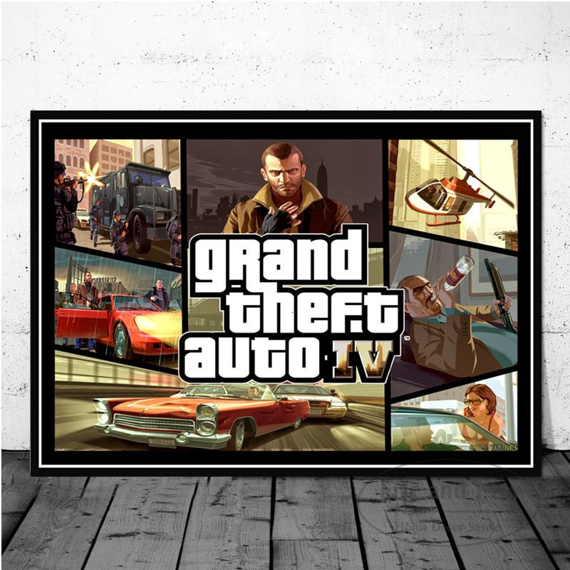 Grand Theft Auto San Andreas GTA Poster Poster Decorative Painting Canvas  Wall Posters and Art Picture Print Modern Family Bedroom Decor Posters