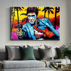 Abstract Tony Montana Portrait Canvas