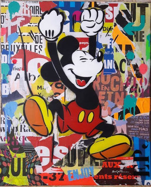 Disney Graffiti Banksy Mickey Mouse Canvas
