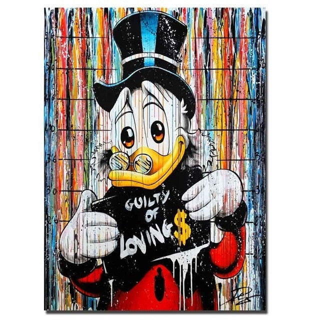 Disney Graffiti Banksy Mickey Mouse Canvas
