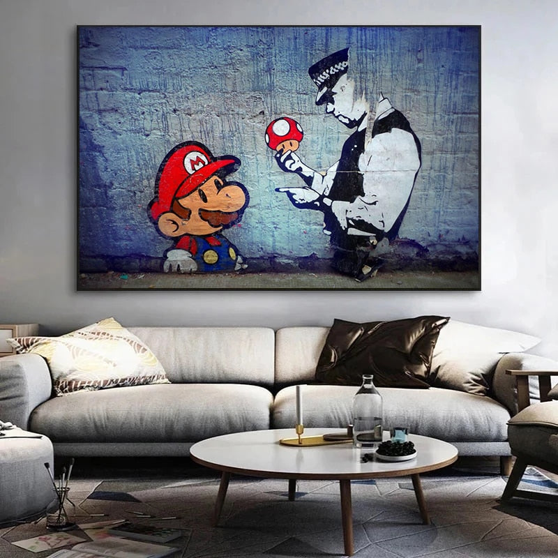 Banksy Street Art Super Mario Grafitti Art