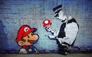 Banksy Street Art Super Mario Grafitti Art