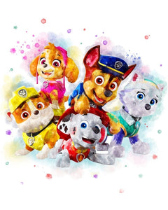 Paw Patrol Cartoon Watercolour Anime Canvas Wall Art