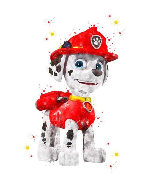 Paw Patrol Cartoon Watercolour Anime Canvas Wall Art