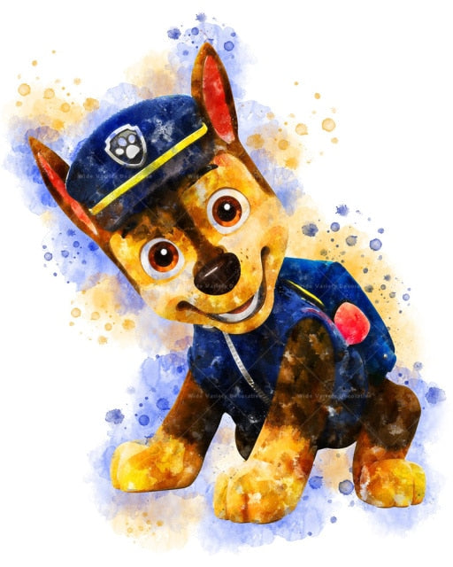 Paw Patrol Cartoon Watercolour Anime Canvas Wall Art