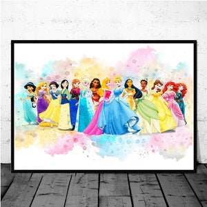 Watercolour Disney Princess Art