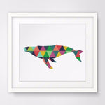 Colourful Whale Artwork Geometric - Pretty Art Online