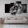 4 Panels The Roaring Lion Canvas - Pretty Art Online