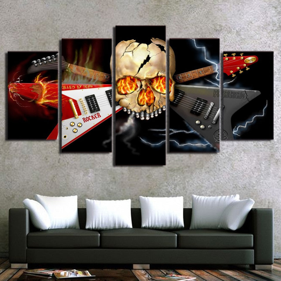 Heavy Metal Guitar Artwork - Pretty Art Online