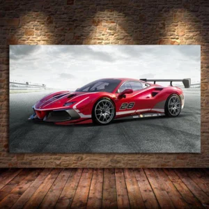 Modern Canvas Ferrari 488 Artwork